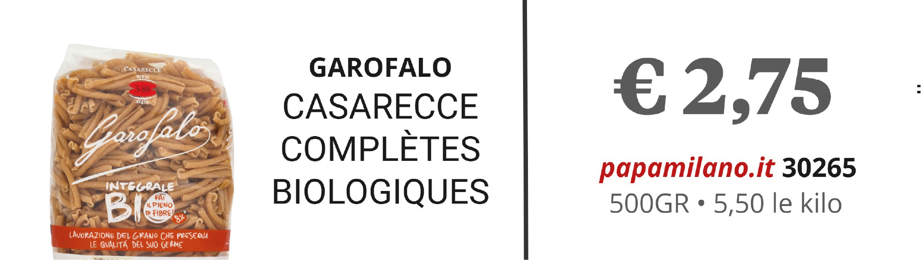 GAROFALO MEZZE COMPLÈTES BIOLOGIQUES